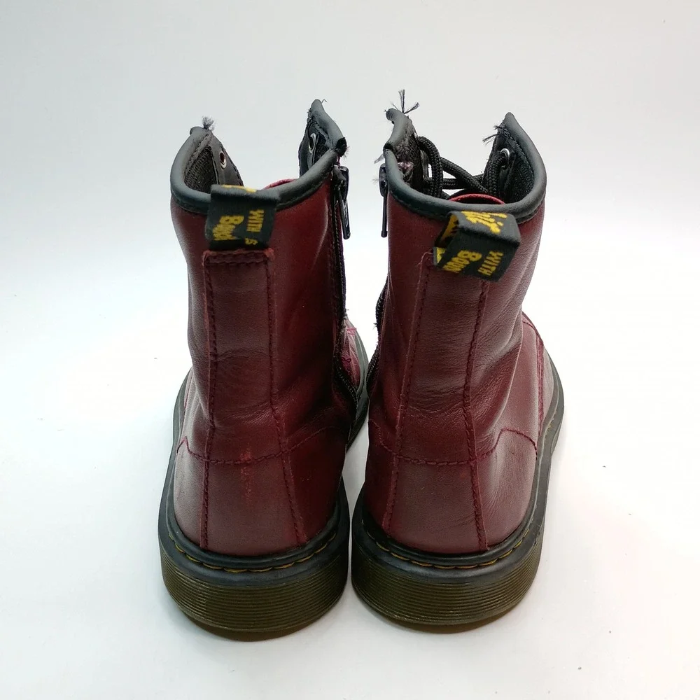 Dr. Martens Boots Womens Size 6 Cherry Red Leather Side Zip 1460Y